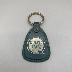 Vintage Quaker State Advertising Plastic Keychain Portsmouth VA Dealer Datsun